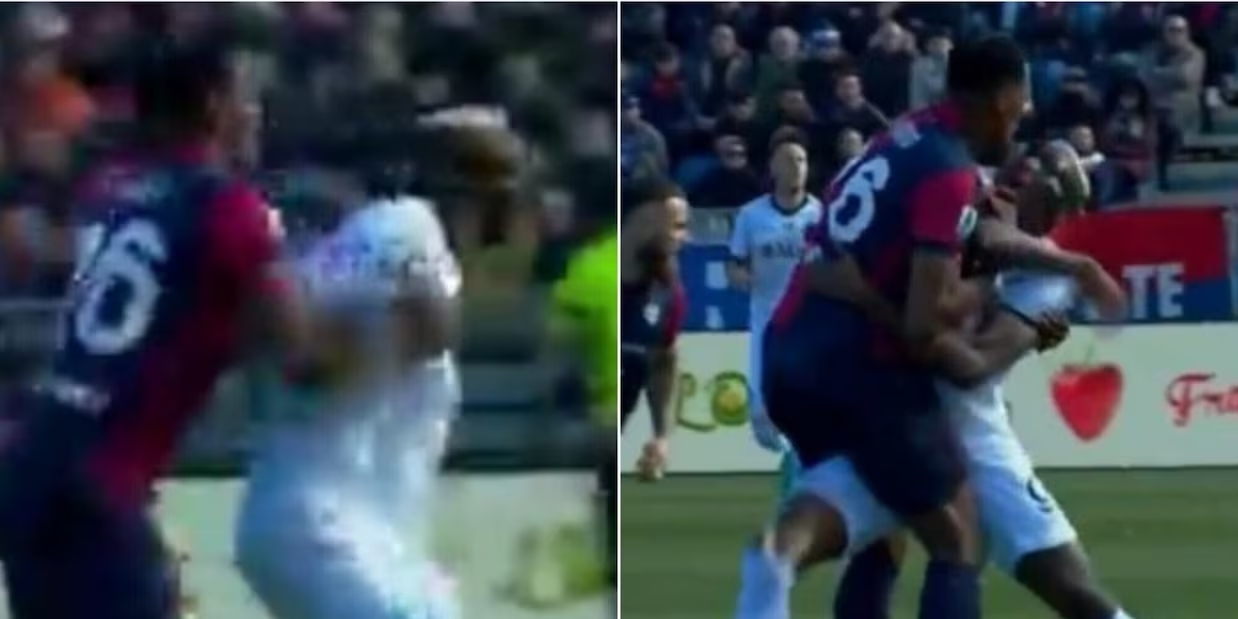 罗体:卡利亚里后卫故意猛掐奥斯梅恩胸部,奥斯梅恩愤然将其推倒